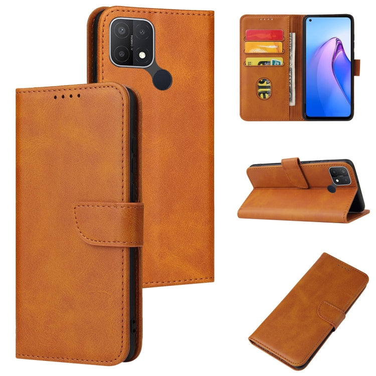 For OPPO A15 Calf Texture Buckle Flip Leather Phone Case