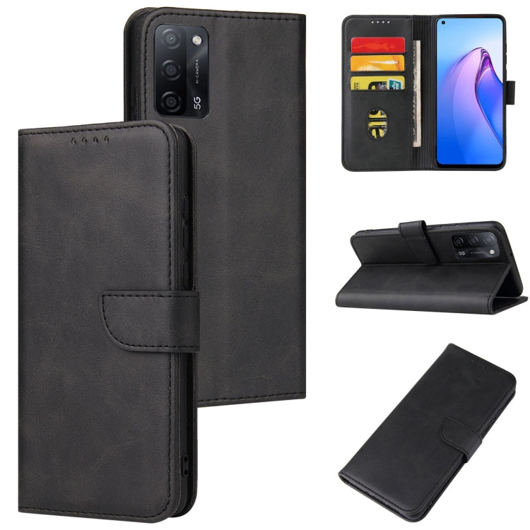For OPPO A55 5G Calf Texture Buckle Flip Leather Phone Case