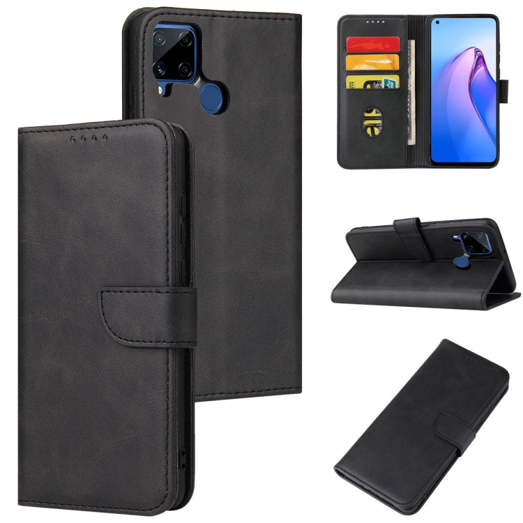 For Realme C15 Calf Texture Buckle Flip Leather Phone Case