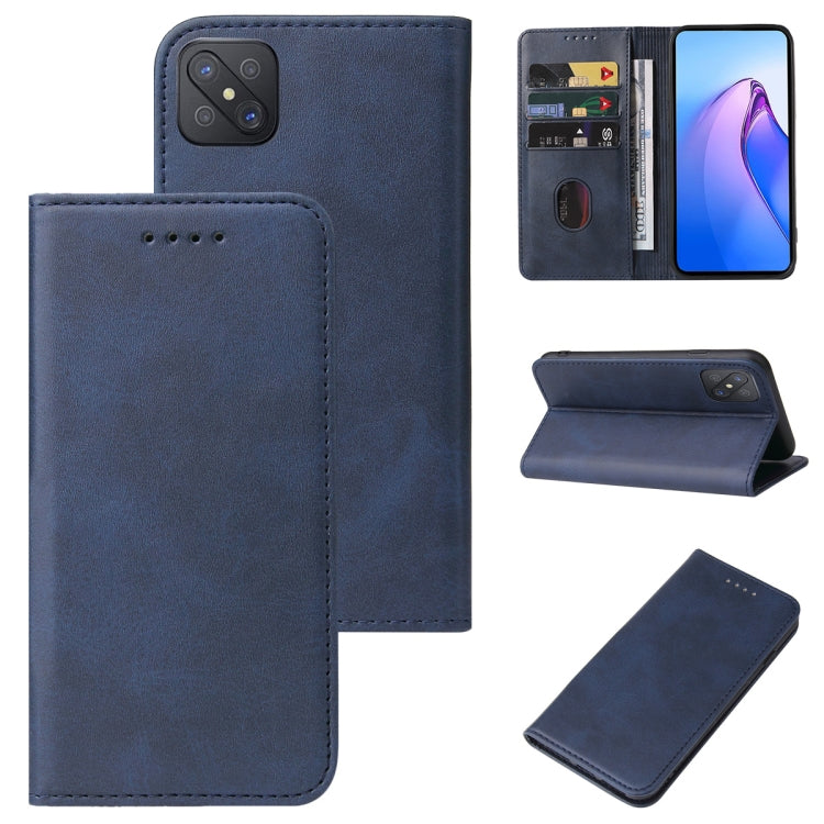 For OPPO A92s Calf Texture Magnetic Flip Leather Phone Case
