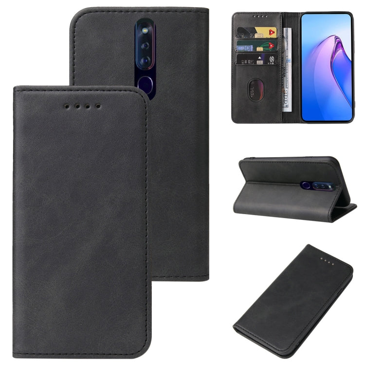 For OPPO F11 Pro Calf Texture Magnetic Flip Leather Phone Case