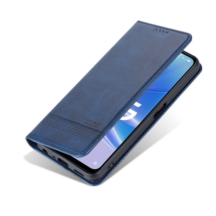 For OPPO A97 5G AZNS Magnetic Calf Texture Leather Phone Case