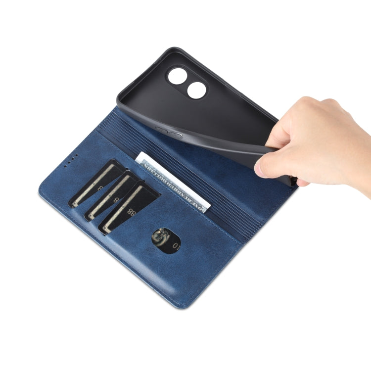 For OPPO A97 5G AZNS Magnetic Calf Texture Leather Phone Case