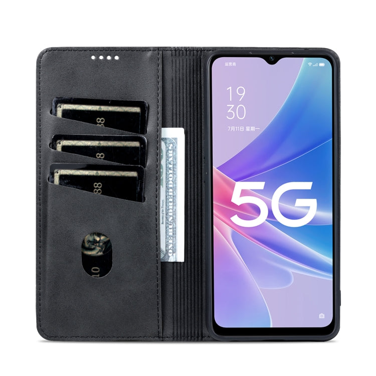 For OPPO A97 5G AZNS Magnetic Calf Texture Leather Phone Case