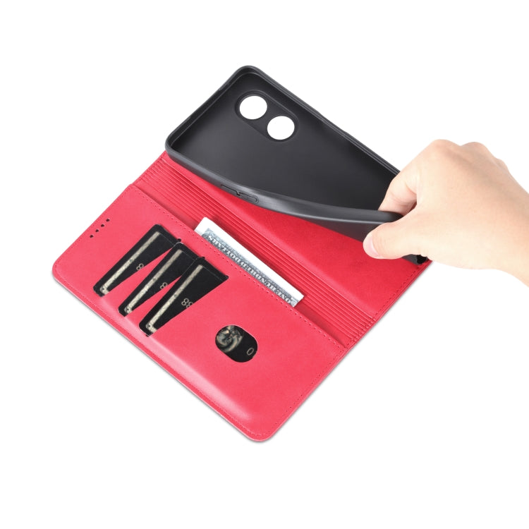 For OPPO A97 5G AZNS Magnetic Calf Texture Leather Phone Case