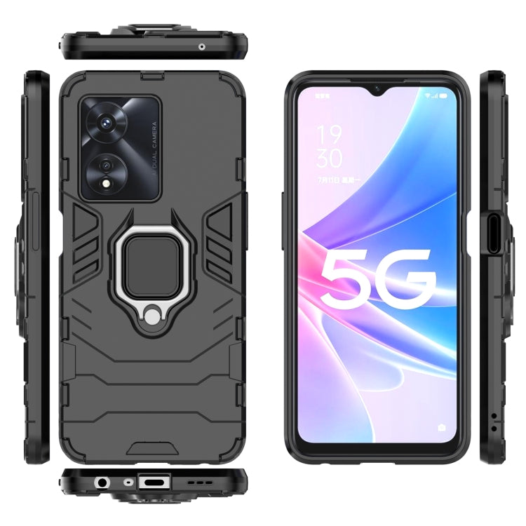 For OPPO A97 5G PC + TPU Shockproof Protective Phone Case with Magnetic Ring Holder