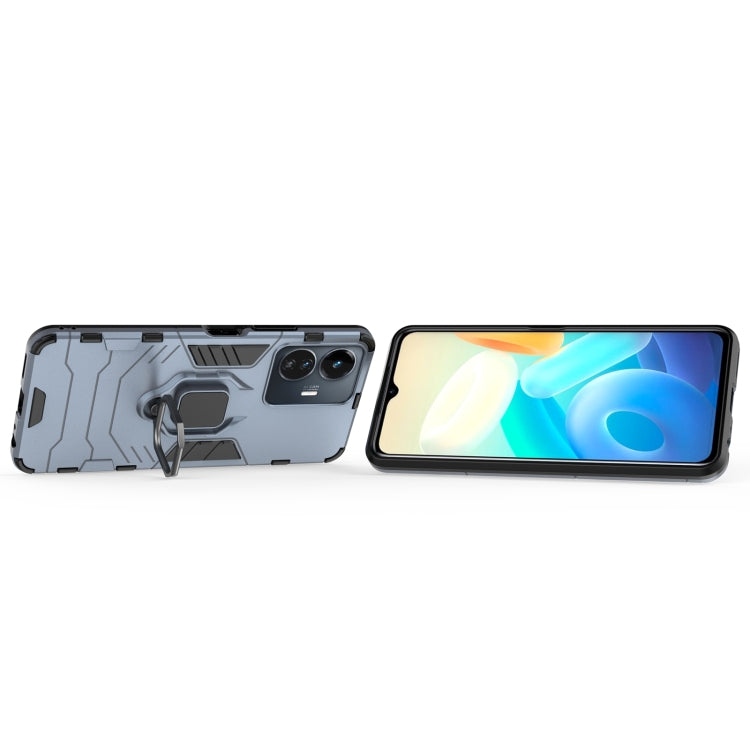For vivo Y77 5G Global PC + TPU Shockproof Protective Phone Case with Magnetic Ring Holder