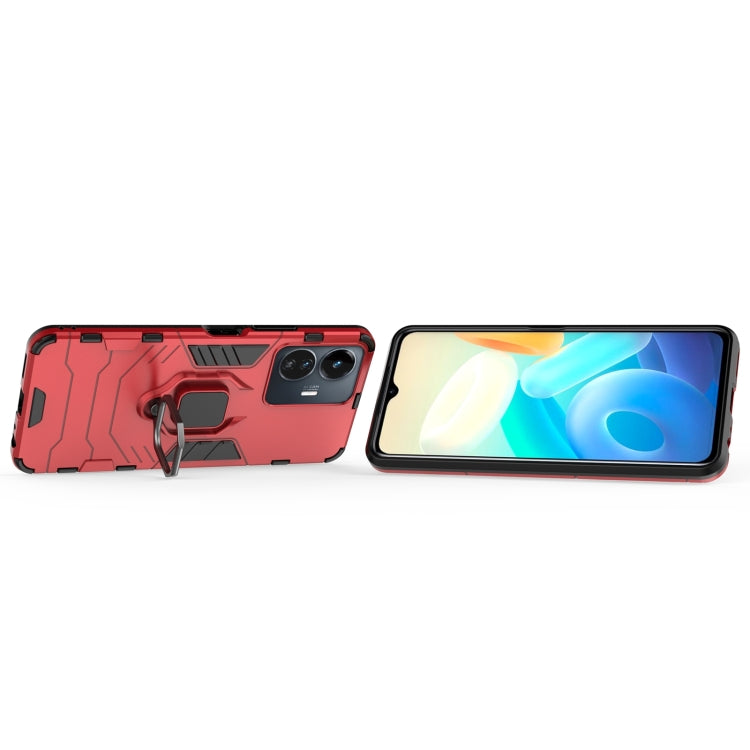 For vivo Y77 5G Global PC + TPU Shockproof Protective Phone Case with Magnetic Ring Holder