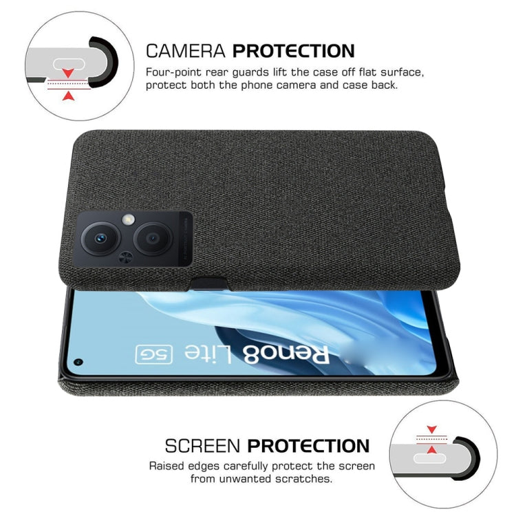 For OPPO Reno8 Lite Cloth Coated Hard Plastic Phone Case