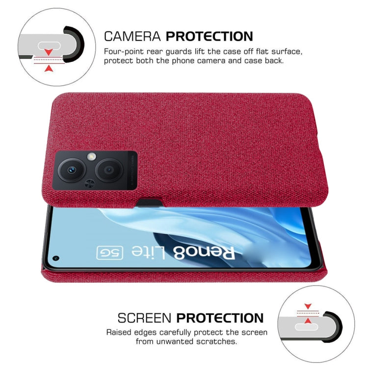 For OPPO Reno8 Lite Cloth Coated Hard Plastic Phone Case