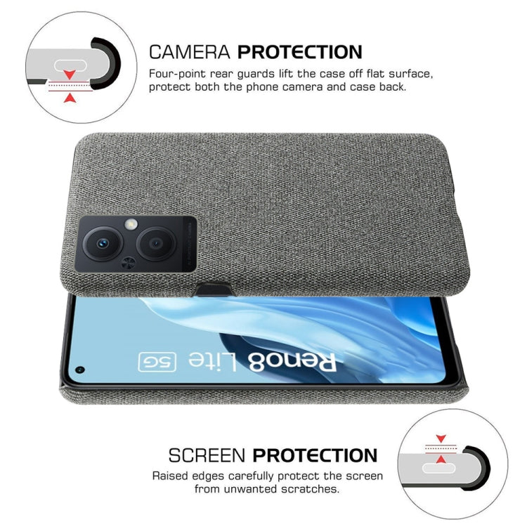 For OPPO Reno8 Lite Cloth Coated Hard Plastic Phone Case