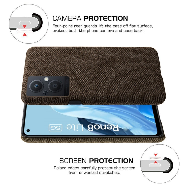 For OPPO Reno8 Lite Cloth Coated Hard Plastic Phone Case