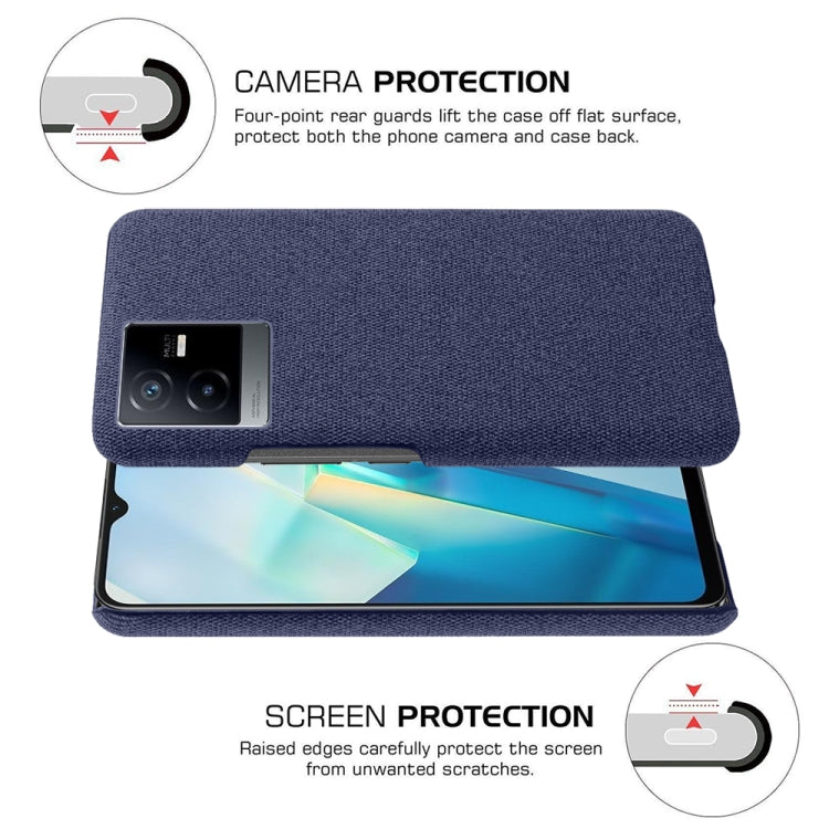 For vivo T2x Cloth Coated Hard Plastic Phone Case
