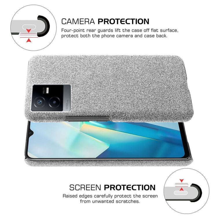 For vivo T2x Cloth Coated Hard Plastic Phone Case