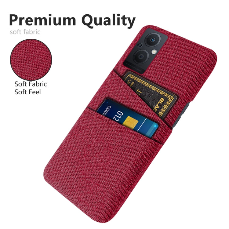 For OPPO Reno8 Lite Cloth Coated Hard Plastic Card Slots Phone Case