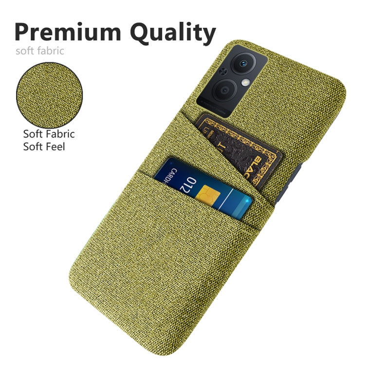 For OPPO Reno8 Lite Cloth Coated Hard Plastic Card Slots Phone Case