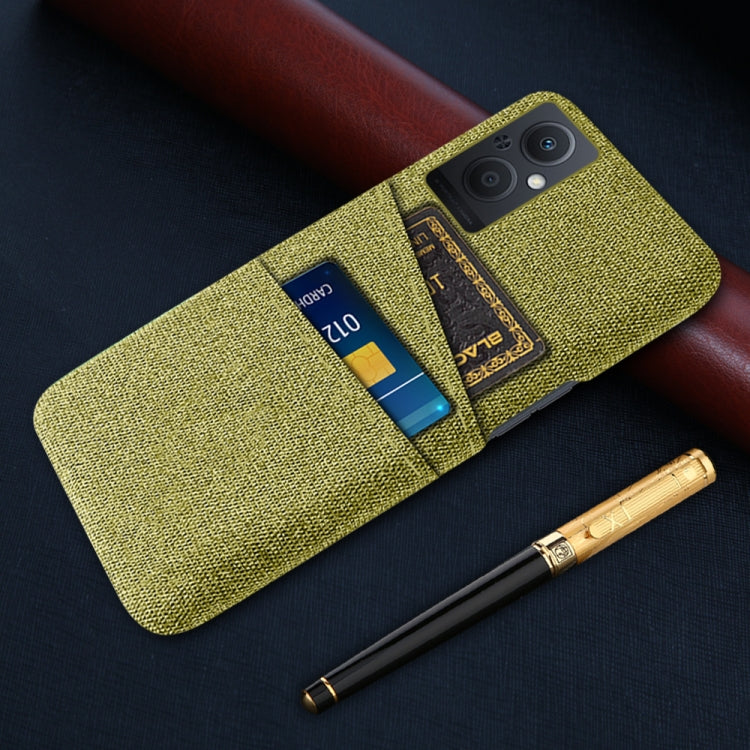 For OPPO Reno8 Lite Cloth Coated Hard Plastic Card Slots Phone Case