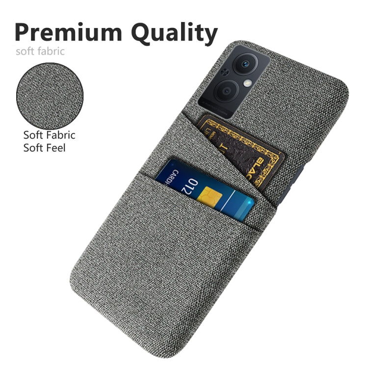For OPPO Reno8 Lite Cloth Coated Hard Plastic Card Slots Phone Case