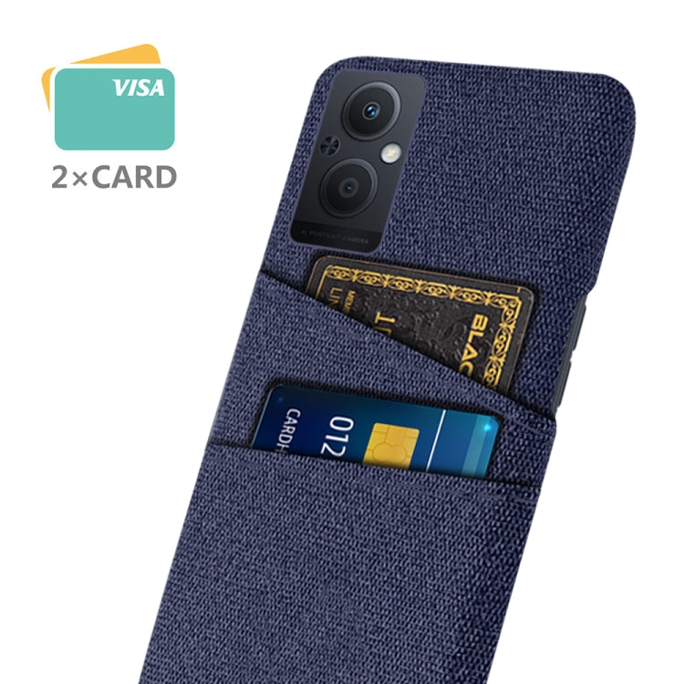 For OPPO Reno8 Lite Cloth Coated Hard Plastic Card Slots Phone Case