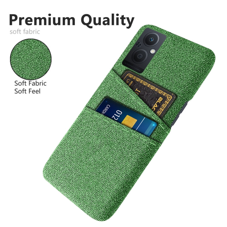 For OPPO Reno8 Lite Cloth Coated Hard Plastic Card Slots Phone Case