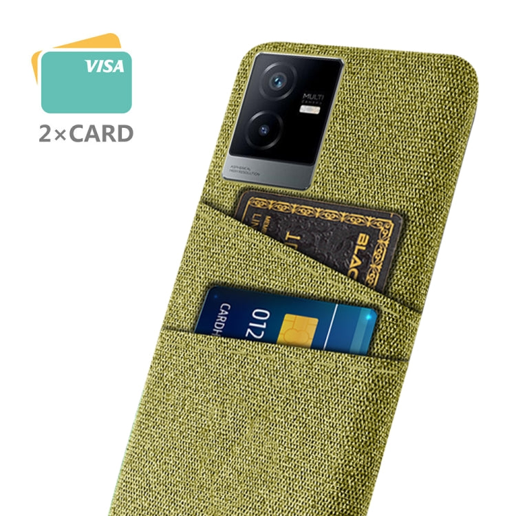 For vivo T2x Cloth Coated Hard Plastic Card Slots Phone Case