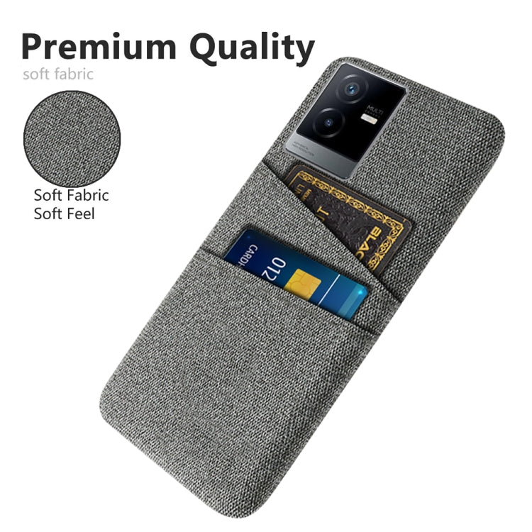 For vivo T2x Cloth Coated Hard Plastic Card Slots Phone Case