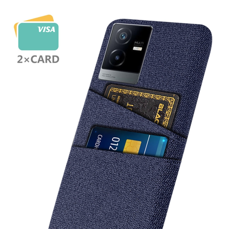 For vivo T2x Cloth Coated Hard Plastic Card Slots Phone Case