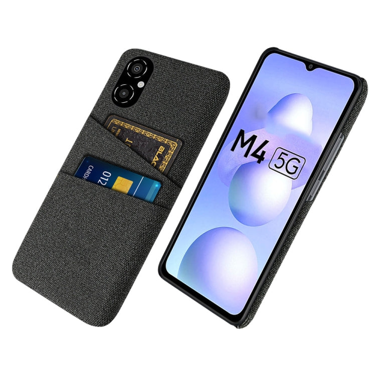 For Xiaomi Poco M4 5G Cloth Coated Hard Plastic Card Slots Phone Case