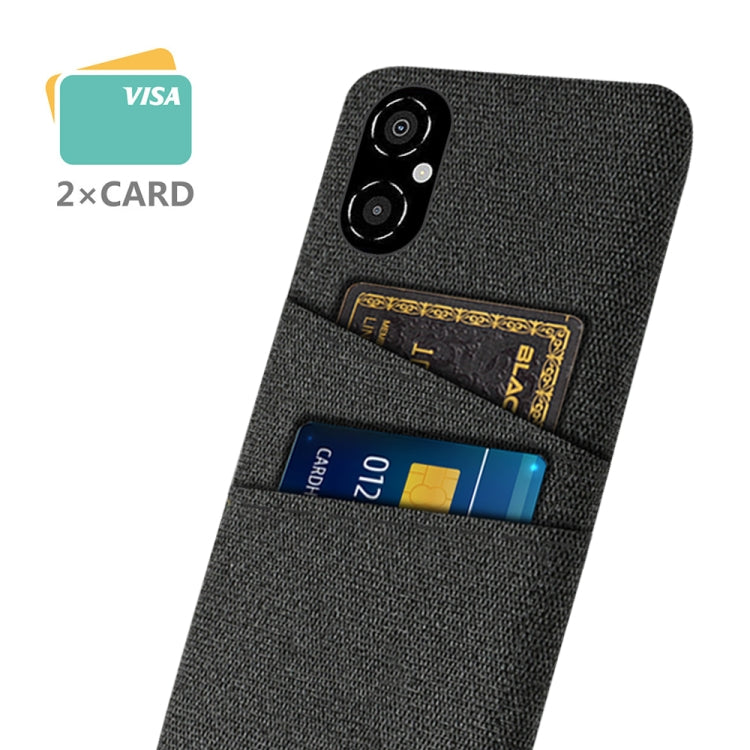 For Xiaomi Poco M4 5G Cloth Coated Hard Plastic Card Slots Phone Case