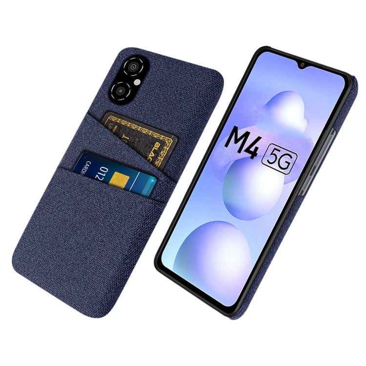 For Xiaomi Poco M4 5G Cloth Coated Hard Plastic Card Slots Phone Case