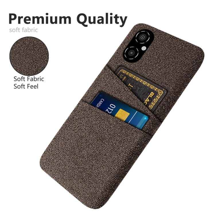 For Xiaomi Poco M4 5G Cloth Coated Hard Plastic Card Slots Phone Case