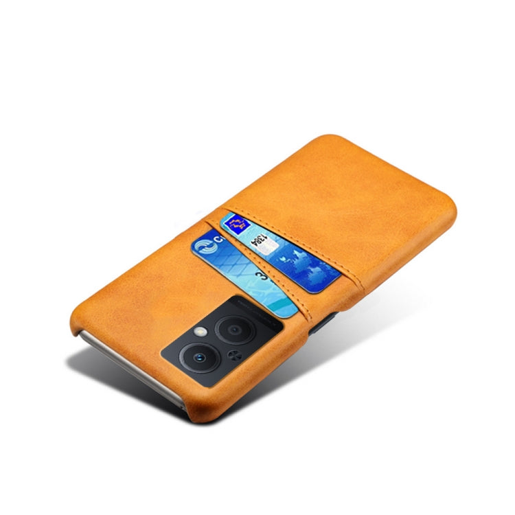 For OPPO Reno8 Lite Calf Texture Card Slots PC+PU Leather Phone Case