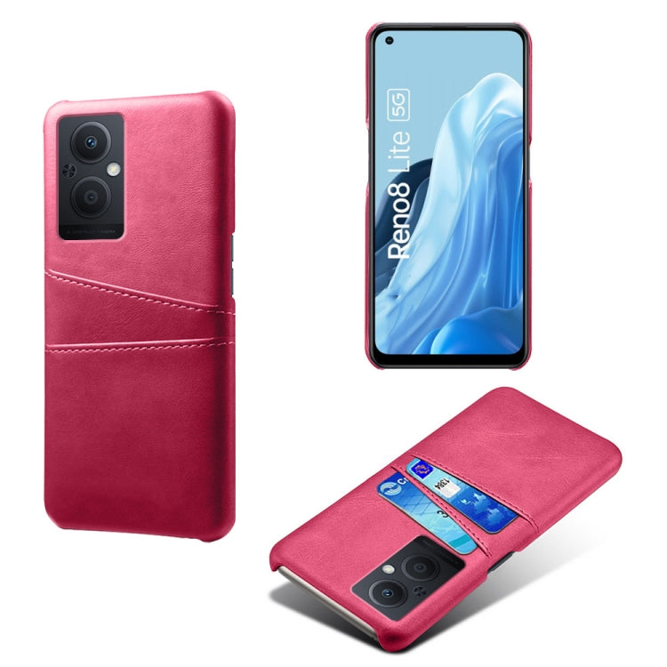 For OPPO Reno8 Lite Calf Texture Card Slots PC+PU Leather Phone Case