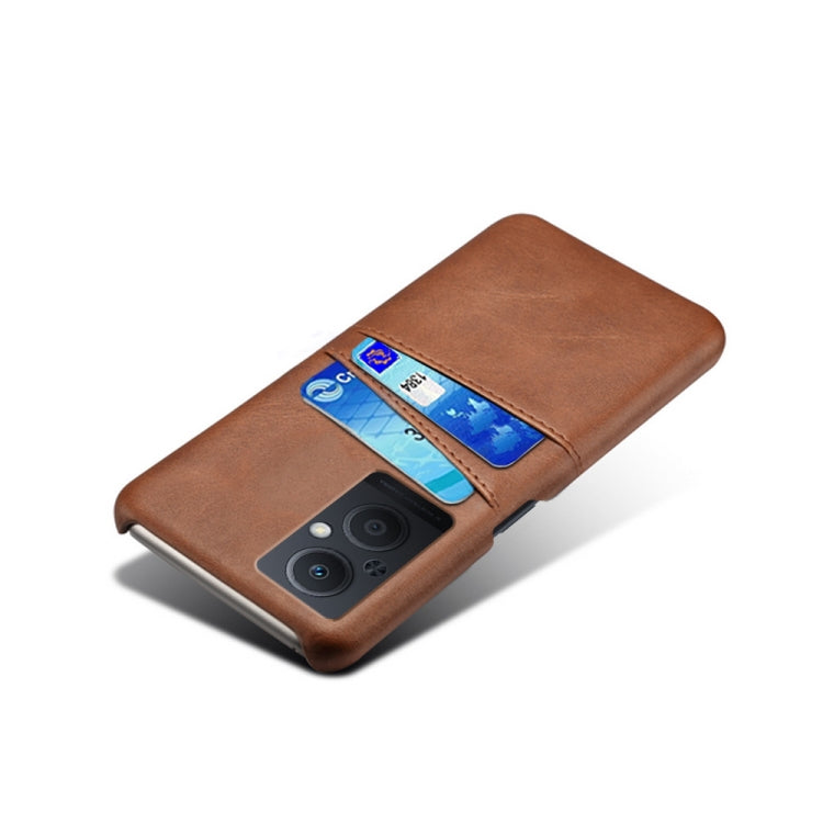 For OPPO Reno8 Lite Calf Texture Card Slots PC+PU Leather Phone Case