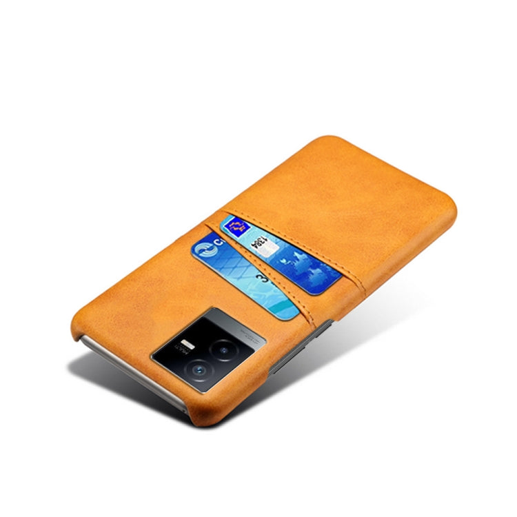 For vivo T2x Calf Texture Card Slots PC+PU Leather Phone Case