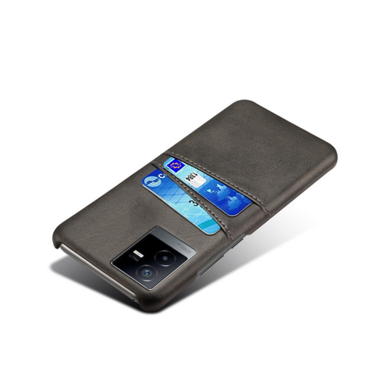 For vivo T2x Calf Texture Card Slots PC+PU Leather Phone Case