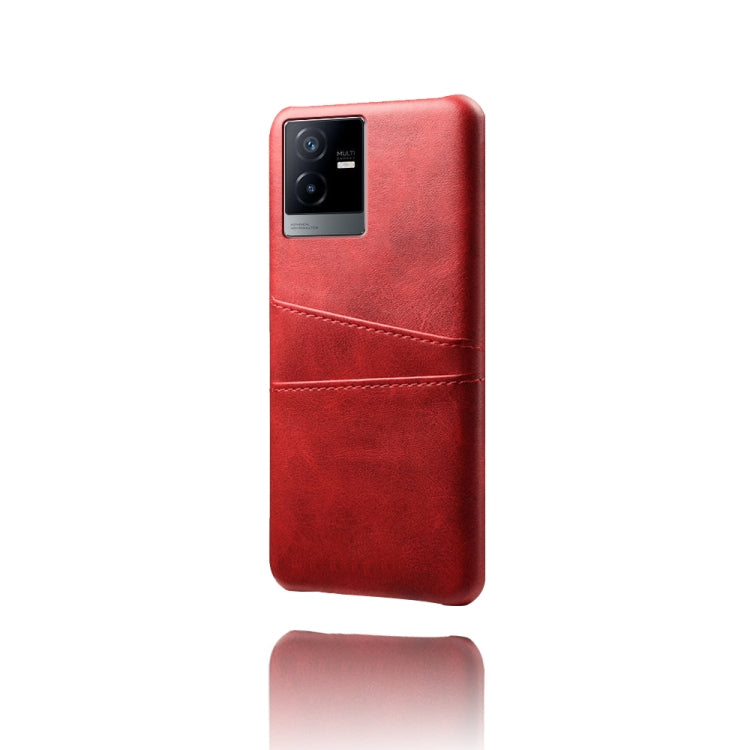 For vivo T2x Calf Texture Card Slots PC+PU Leather Phone Case