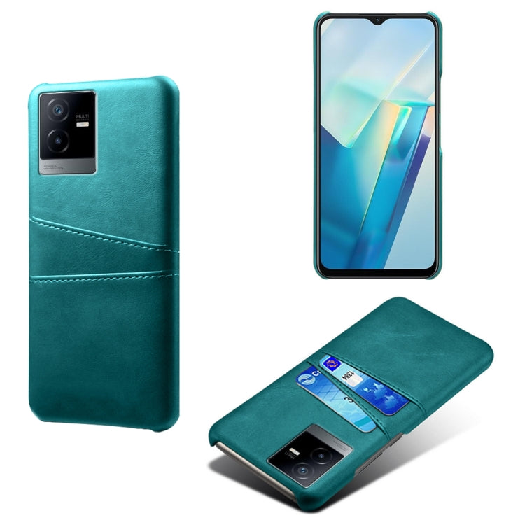 For vivo T2x Calf Texture Card Slots PC+PU Leather Phone Case