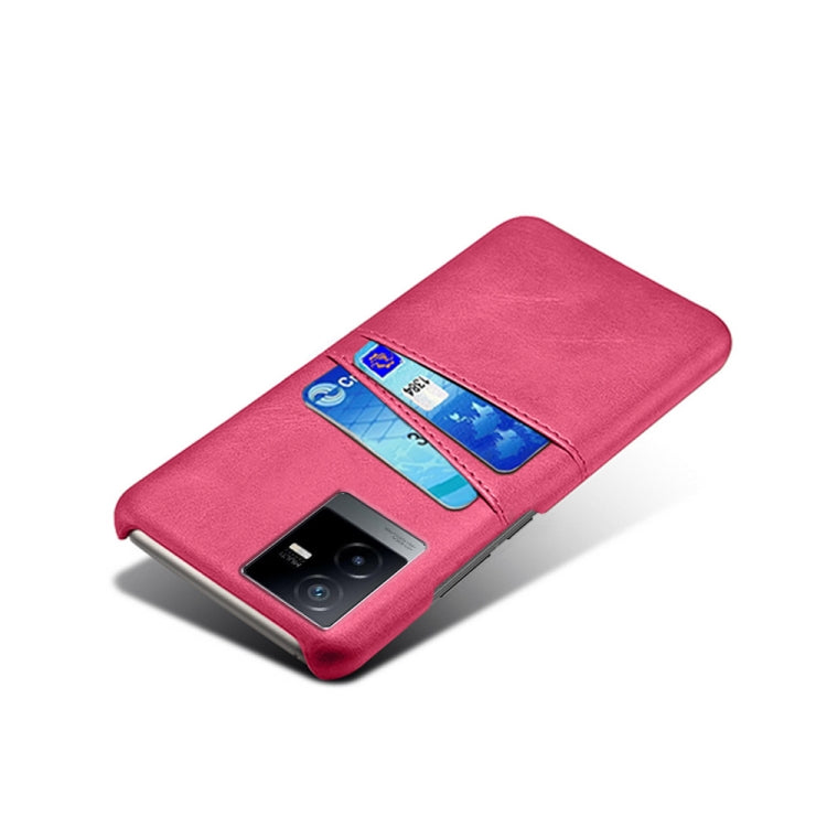For vivo T2x Calf Texture Card Slots PC+PU Leather Phone Case
