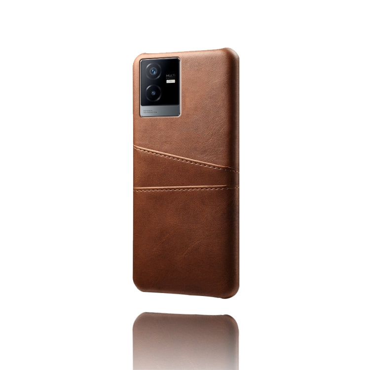 For vivo T2x Calf Texture Card Slots PC+PU Leather Phone Case