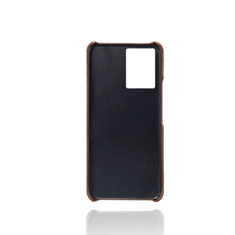 For vivo T2x Calf Texture Card Slots PC+PU Leather Phone Case