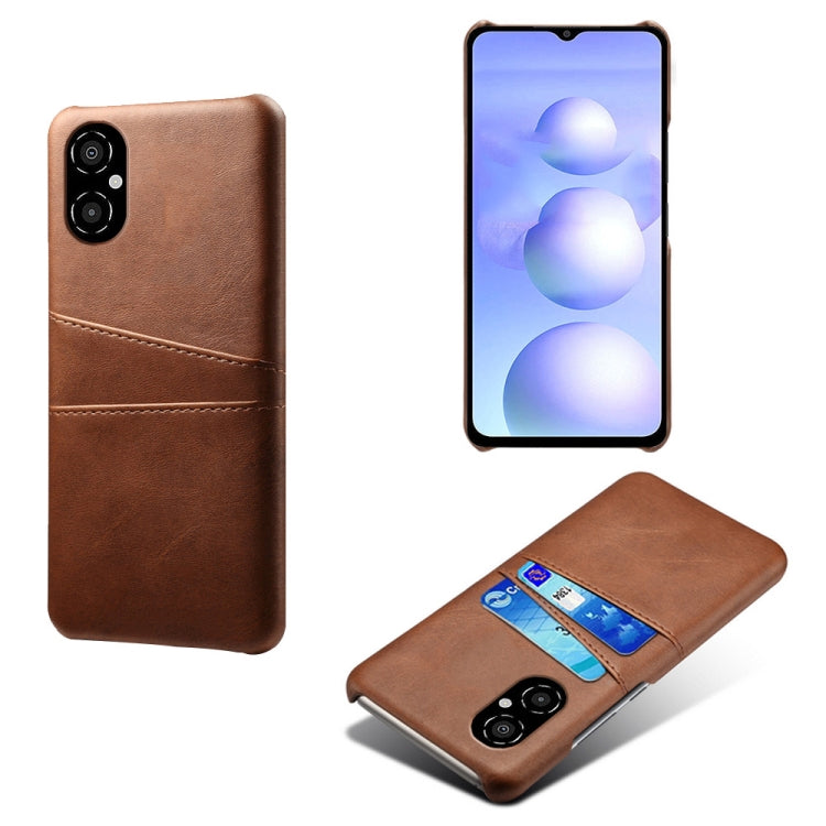 For Xiaomi Poco M4 5G Calf Texture Card Slots PC+PU Leather Phone Case