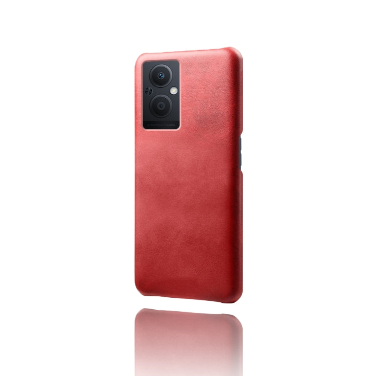 For OPPO Reno8 Lite Calf Texture PC + PU Phone Case