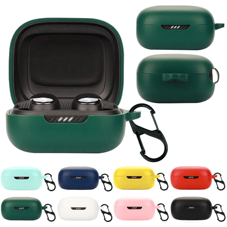 Silicone Bluetooth Earphone Case with Carabiner For JBL Live Pro 2