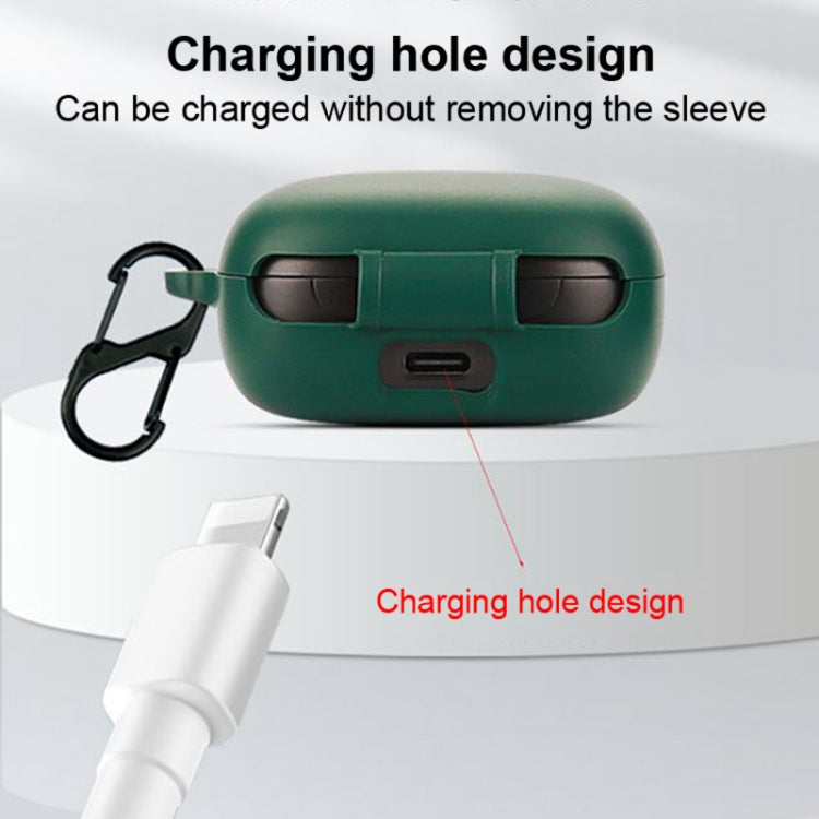 Silicone Bluetooth Earphone Case with Carabiner For JBL Live Pro 2