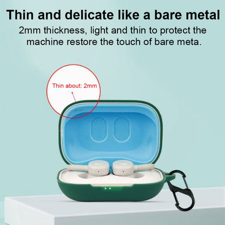 Pure Color Bluetooth Earphone Silicone Protective Case with Carabiner For Skullcandy Push Active