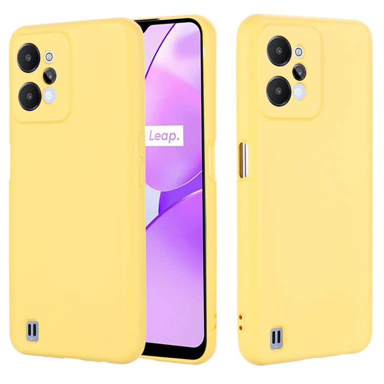 For Realme C31 4G Pure Color Liquid Silicone Shockproof Full Coverage Phone Case