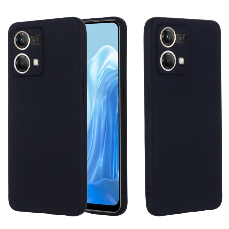 For OPPO Reno 7 4G Global/F21 Pro 4G Pure Color Liquid Silicone Shockproof Full Coverage Phone Case