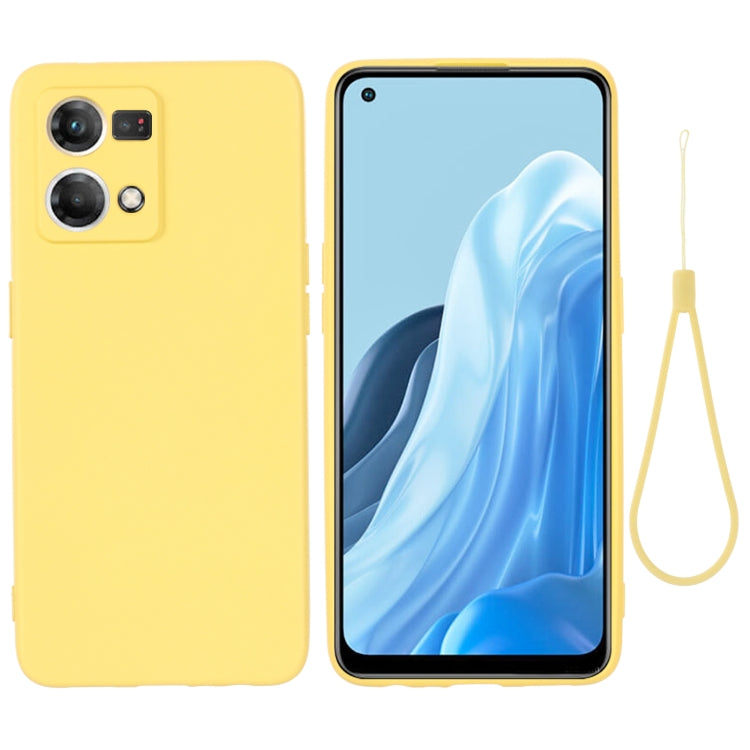 For OPPO Reno 7 4G Global/F21 Pro 4G Pure Color Liquid Silicone Shockproof Full Coverage Phone Case