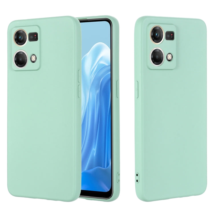 For OPPO Reno 7 4G Global/F21 Pro 4G Pure Color Liquid Silicone Shockproof Full Coverage Phone Case